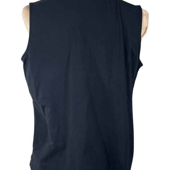 2 Christopher & Banks Tank Tops Black Green Size L Large Mock Neck - Picture 3 of 9